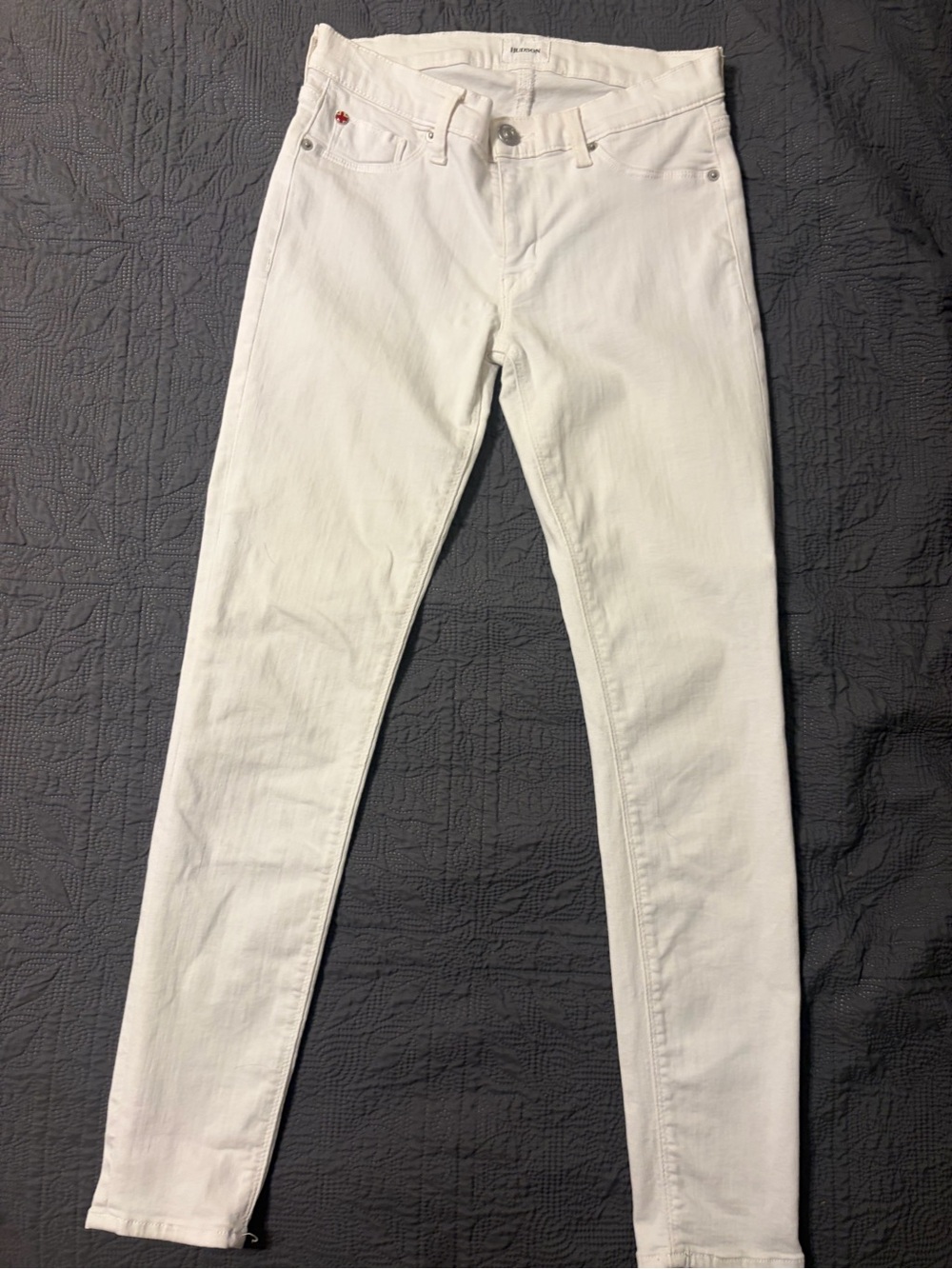 HUDSON Women's White Slim Fit Jeans